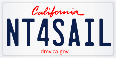 CA license plate NT4SAIL