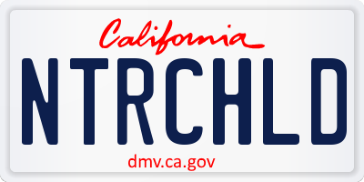 CA license plate NTRCHLD