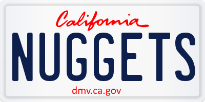 CA license plate NUGGETS