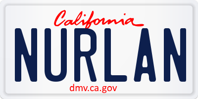 CA license plate NURLAN
