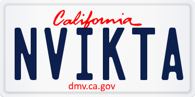 CA license plate NVIKTA