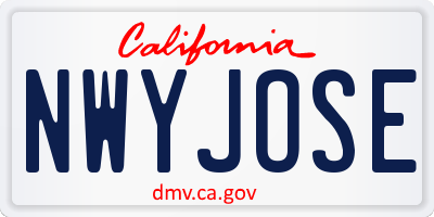 CA license plate NWYJOSE