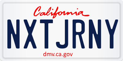 CA license plate NXTJRNY