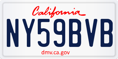 CA license plate NY59BVB
