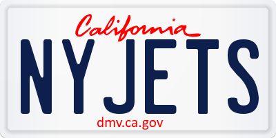 CA license plate NYJETS