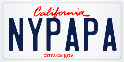CA license plate NYPAPA