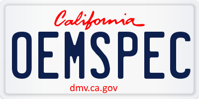 CA license plate OEMSPEC
