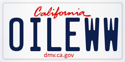 CA license plate OILEWW