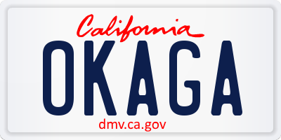 CA license plate OKAGA