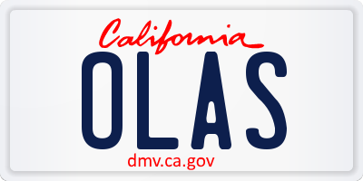 CA license plate OLAS