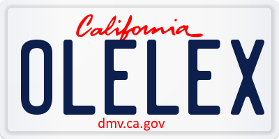 CA license plate OLELEX