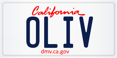 CA license plate OLIV