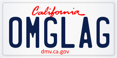 CA license plate OMGLAG