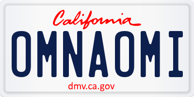 CA license plate OMNAOMI