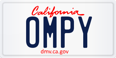 CA license plate OMPY