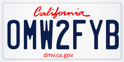 CA license plate OMW2FYB