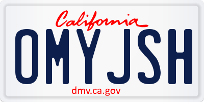 CA license plate OMYJSH