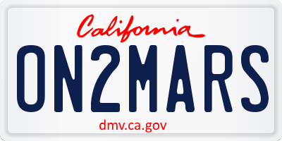 CA license plate ON2MARS
