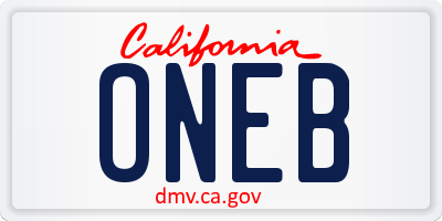 CA license plate ONEB
