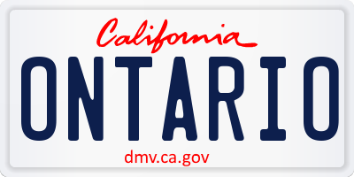 CA license plate ONTARIO