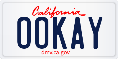 CA license plate OOKAY