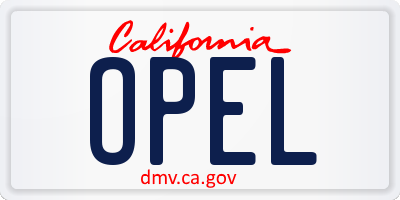 CA license plate OPEL