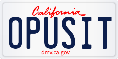 CA license plate OPUSIT