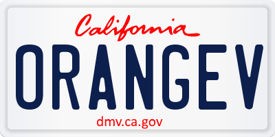 CA license plate ORANGEV