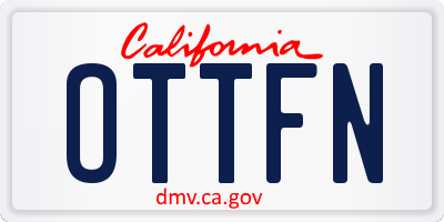 CA license plate OTTFN