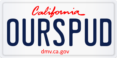 CA license plate OURSPUD