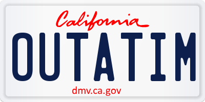 CA license plate OUTATIM