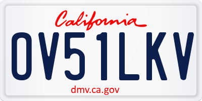 CA license plate OV51LKV