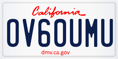 CA license plate OV60UMU