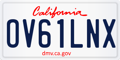 CA license plate OV61LNX