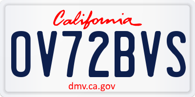 CA license plate OV72BVS