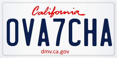 CA license plate OVA7CHA