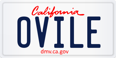 CA license plate OVILE