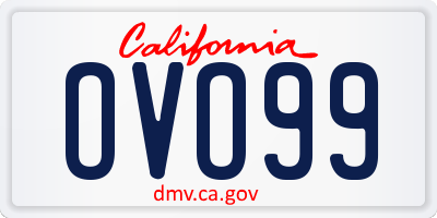 CA license plate OVO99