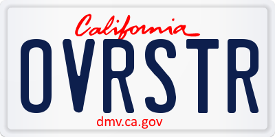 CA license plate OVRSTR