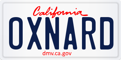 CA license plate OXNARD