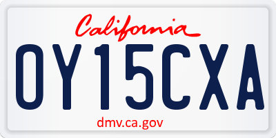 CA license plate OY15CXA
