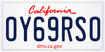 CA license plate OY69RSO