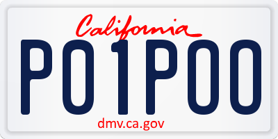 CA license plate P01POO