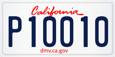 CA license plate P10010