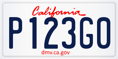 CA license plate P123G0