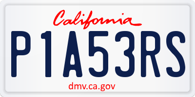 CA license plate P1A53RS