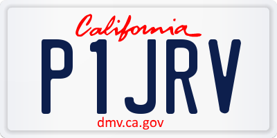 CA license plate P1JRV