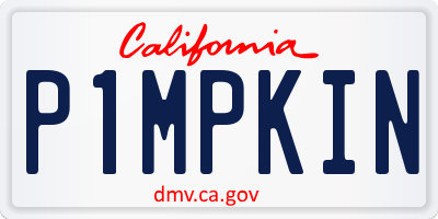 CA license plate P1MPKIN