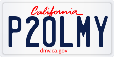 CA license plate P20LMY