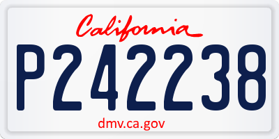 CA license plate P242238
